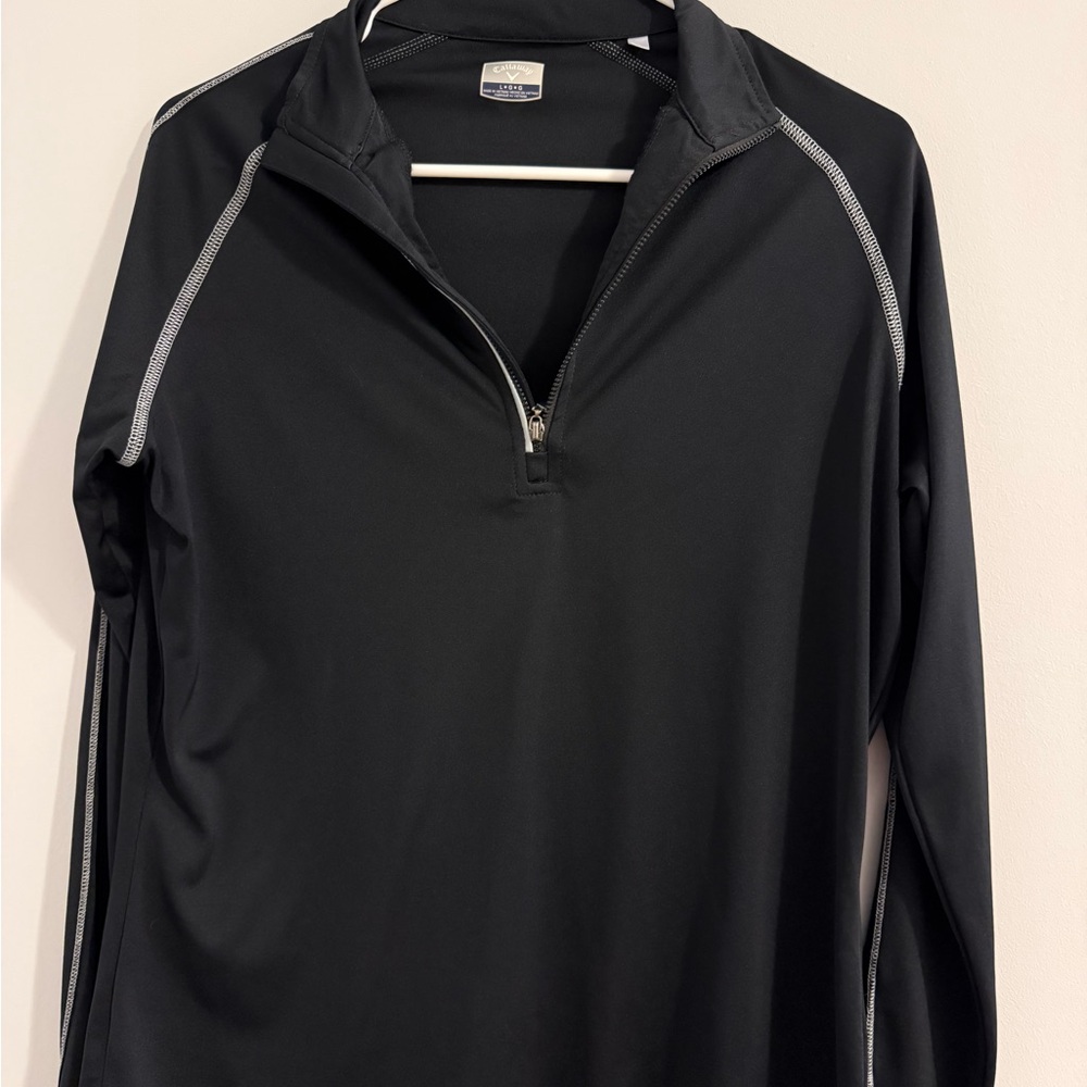 Callaway Black Quarter-Zip Pullover with White Trim size Large